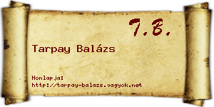 Tarpay Balázs névjegykártya