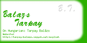 balazs tarpay business card