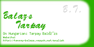balazs tarpay business card